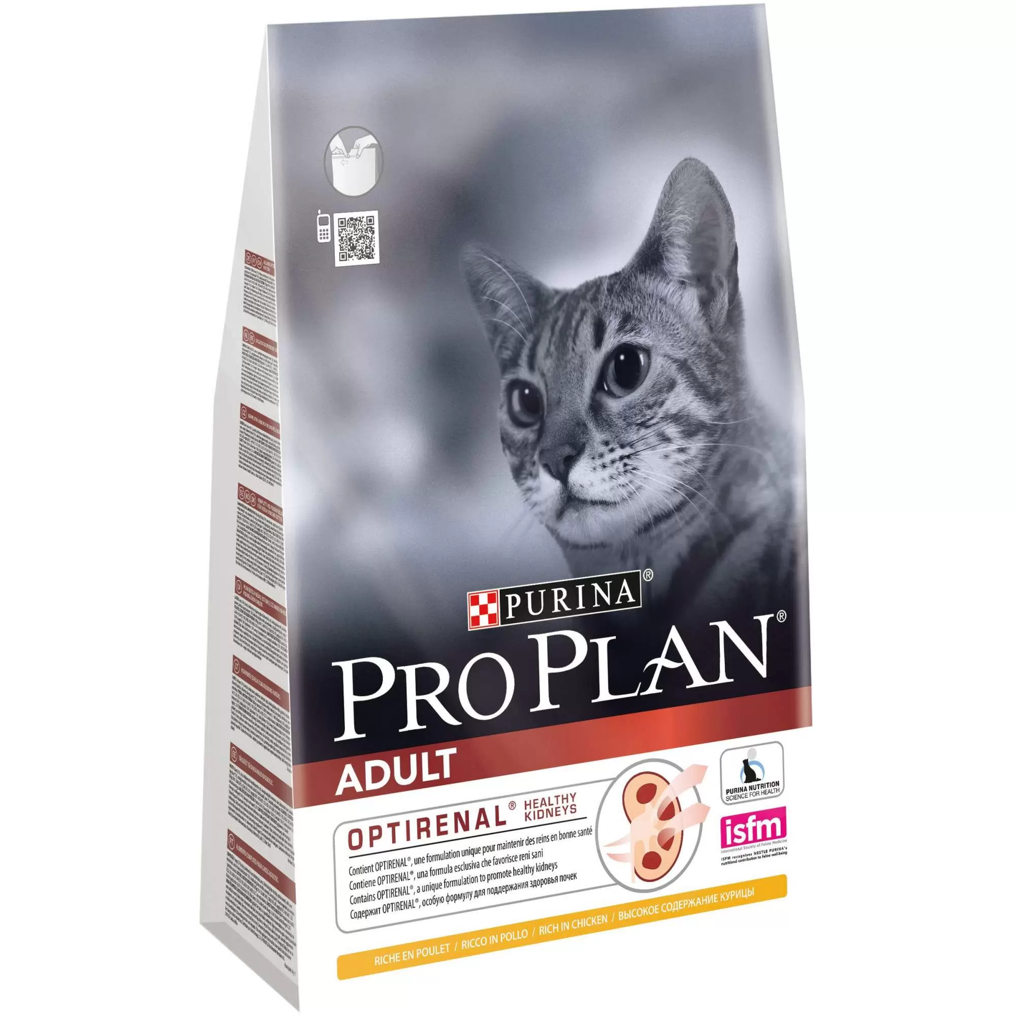 Сухой корм для кошек PRO PLAN Adult Optirenal, курица, 1,5кг